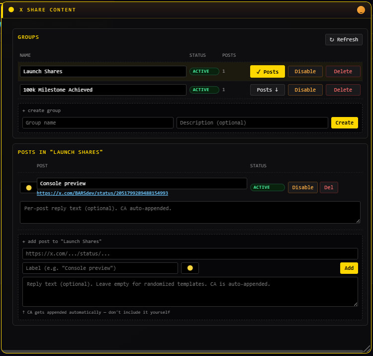 X Share Console